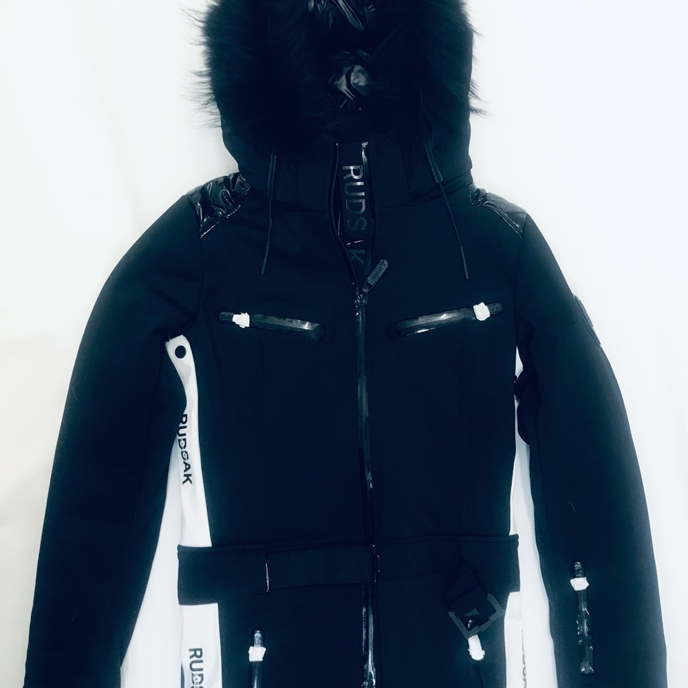 New RUDSAK Black and White Puffer One piece snowsuit